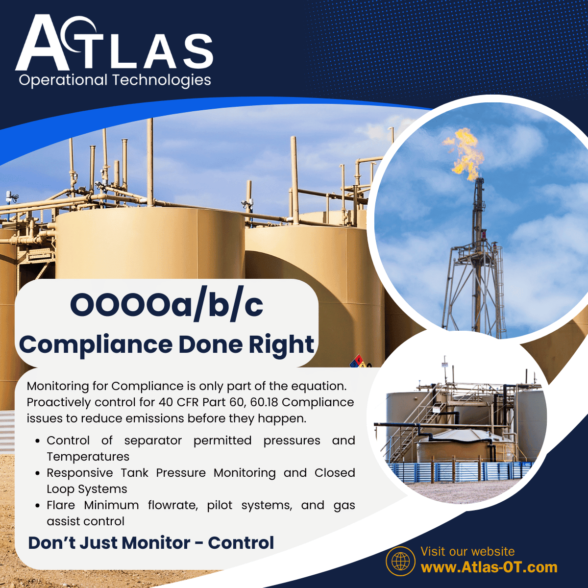 40 CFR 60 OOOOa OOOOb OOOOc compliance solutions and monitoring by Atlas OT